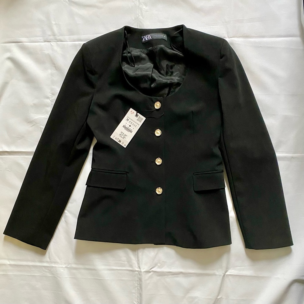 ZARA Scoop Neck Waist Jacket - Size M NWT